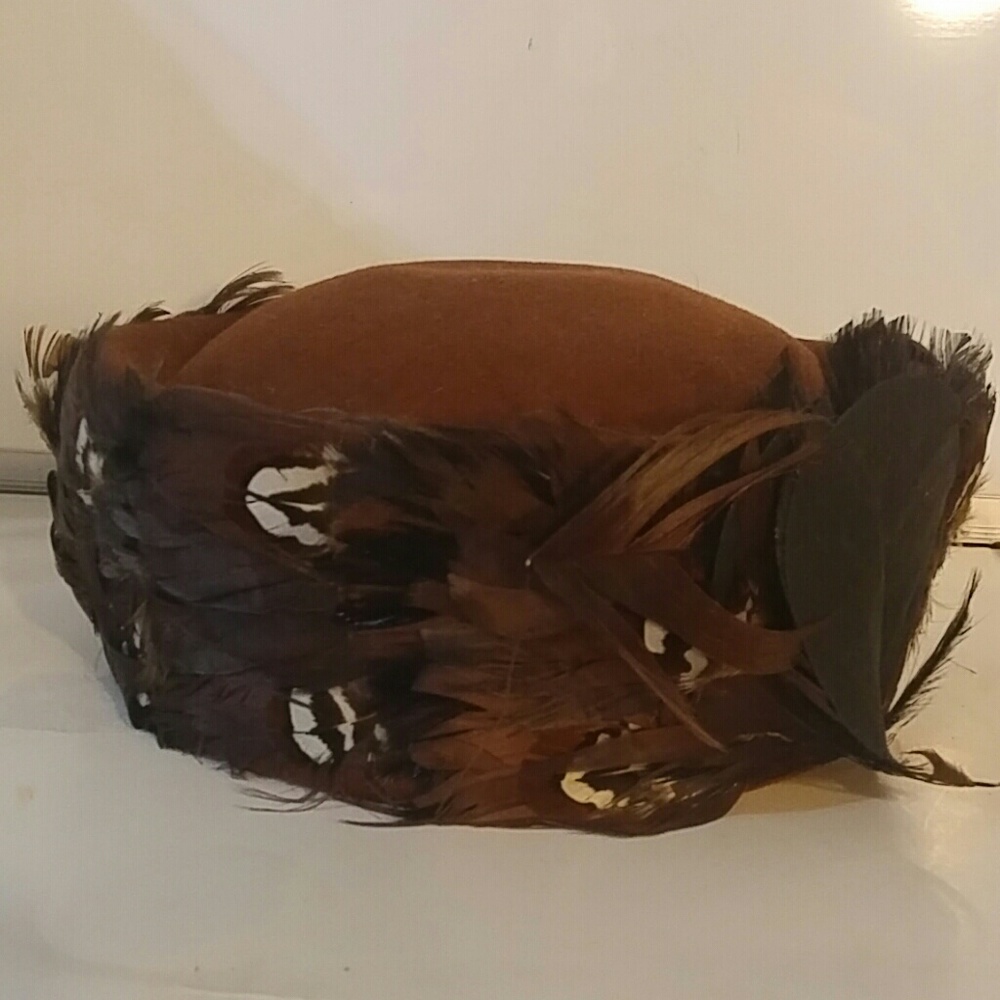 Ladies fashion hat - Brown - wool